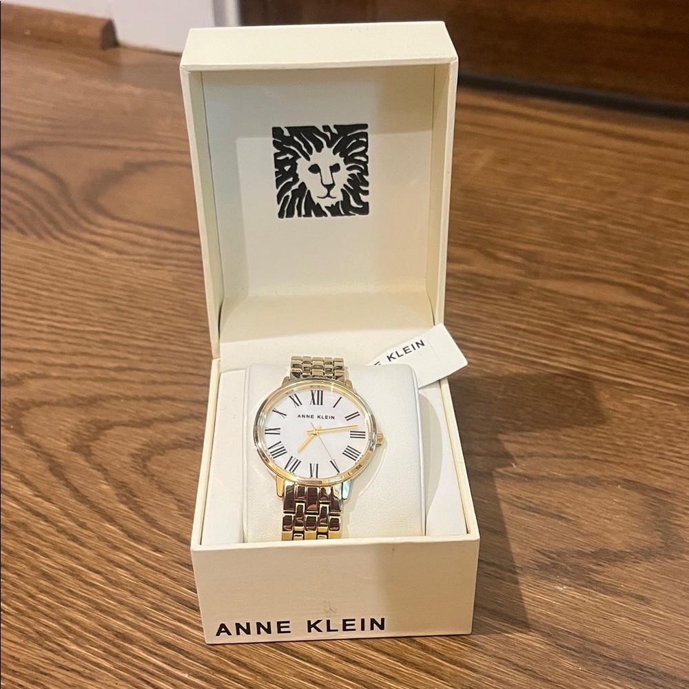 Anne Klein Gold and White Women's Watch